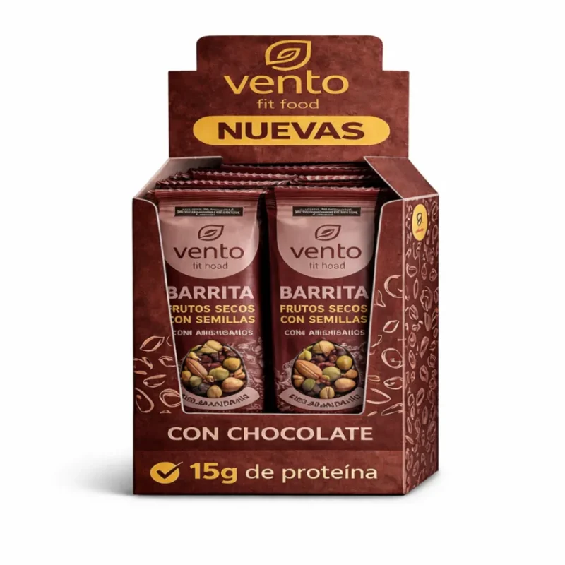 Barrita keto frutos secos con semillas y chocolate - Vento