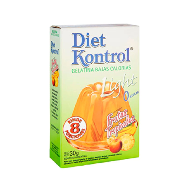 Gelatina bajas calorias light sabor frutas tropicales - Diet Kontrol