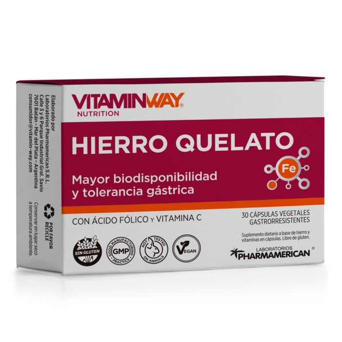 Hierro quelato x30 - Vitamin Way