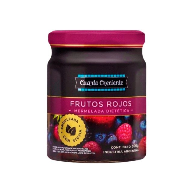 Mermelada con stevia frutos rojos - Cuarto Creciente