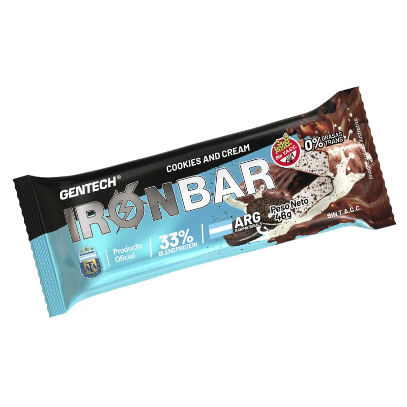 Barra Proteica Iron Bar sabor Cookies and Cream x 46 g